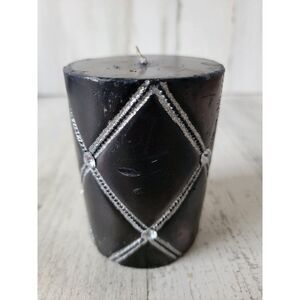 Black sequin embroidered candle Halloween home‎ decor